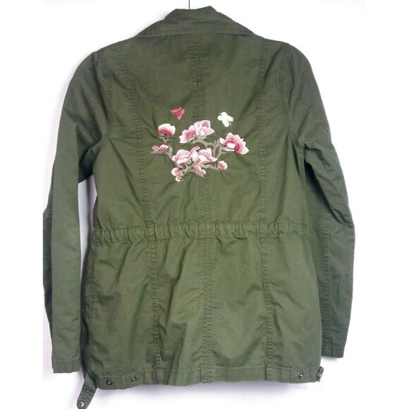 Miami Green Jacket Size Small Floral Embroidered Flowers - Picture 1 of 6